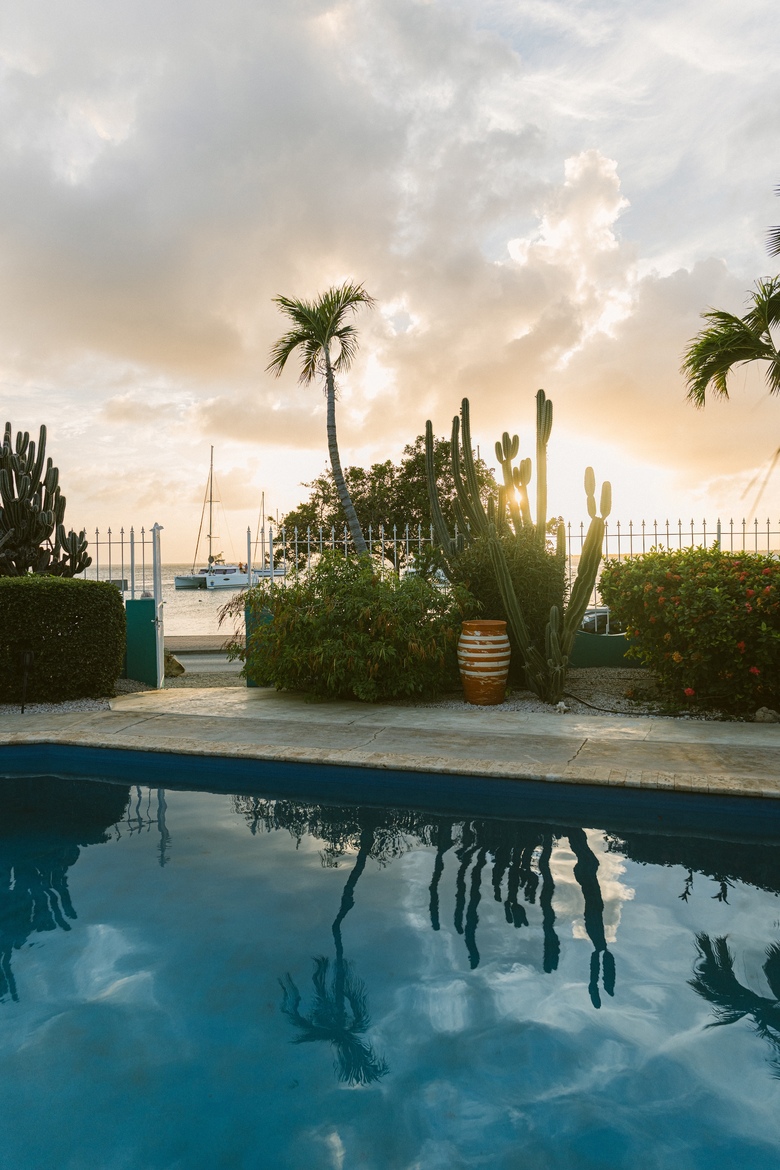 Penthouse - poolside at golden hour